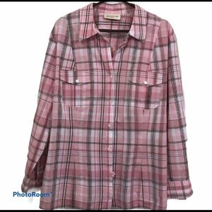 Jones New York Button Down Plaid Shirt